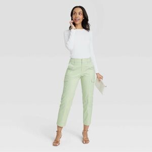 A new day LIGHT GREEN TAPERED CHINO CARGO PANT